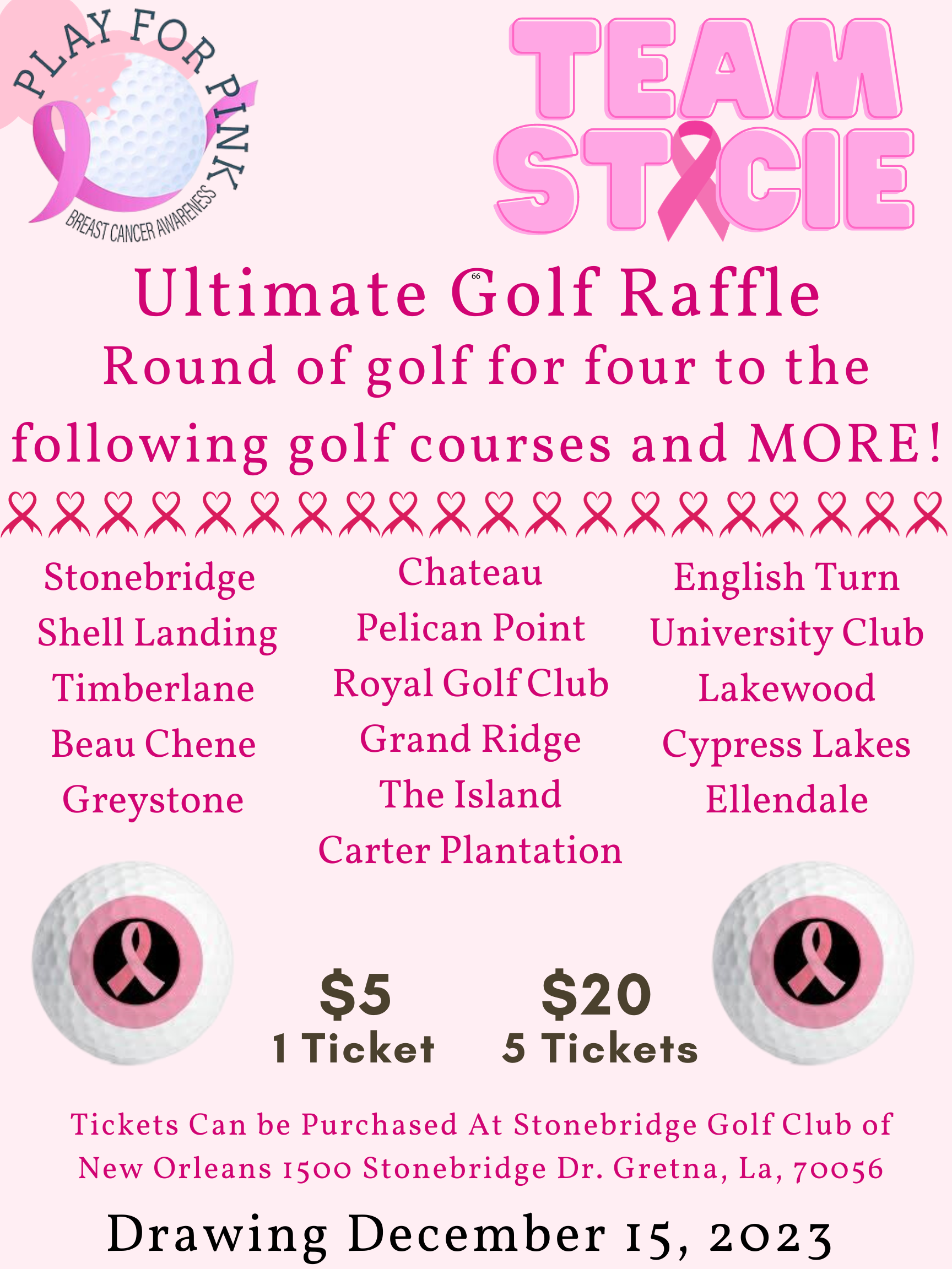 Pink Ultimate Golf Raffle 